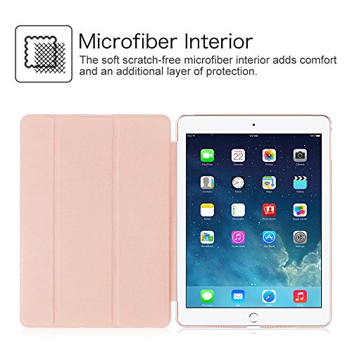 Fintie iPad Air 2 Hülle Case – Ultra Slim Superleicht Schutzhülle mit Lichtdurchlässig Rückseite Abdeckung Smart Cover Tasche mit Auto Schlaf / Wach und Standfunktion für Apple iPad Air 2 / iPad 6, Roségold - 8