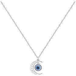 Collier Chaîne œil Malin Nazar (œil Magique) - Longueur 47cm, Pendentif En Verre Bleu, Métal Laiton/acier, Neuf Avec étiquettes