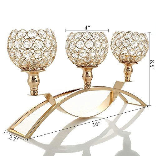Decoración navideña cristal plateado candelabra/buffet cabinet adornos con 3 brazos para bodas cena mesa de centro de centro decorativo