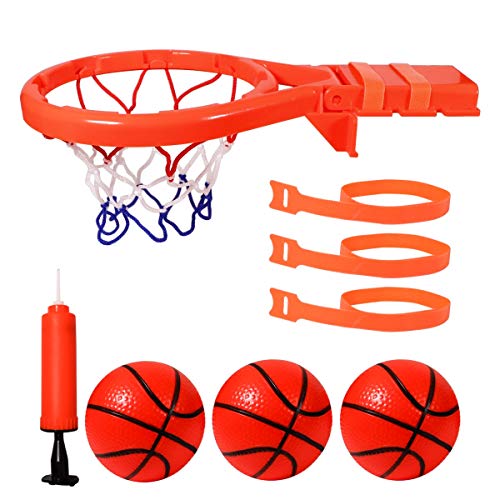 CYFIE Mini Basketballkorb mit Bälle und Pumpe, Mini Basketball Set Basketball Brett mit Saugnapf Spielzeug Freizeit Sport mit Ball für Büro, Schlafzimmer, Badezimmer für Kinder