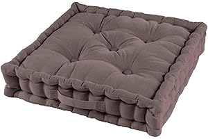 Acomoda Textil – Cojín de Suelo Acolchado con Asa de Transporte. Cojines para Palets, Banco, Silla y Suelo, Asiento Cómodo Decorativo para Interior y Exterior. (Topo, 45x45cm, 1 Unidad)