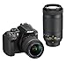 Nikon D3400 Digital Camera Kit (Black) + Lens AF-P DX Nikkor 18-55mm f/3.5-5.6G VR + AF-P DX Nikkor 70-300mm f/4.5-6.3G ED VR + 16 GB Class 10 SD Card + DSLR Bag RS.35990.00