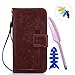 Produktbild ANNN® Huawei Honor 5X Hülle im Bookstyle, PU Leder Flip Wallet Case Cover Schutzhülle mit Dandelion Prägung Magnetverschluss Telefon-Kasten Standfunktion Muster Handyhülle--A06