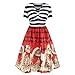 Produktbild ODRD Clearance SaleS-2XL Weihnachten Kleider Damen Kleid Mode Katzen Musikalische Noten Print V-Ausschnitt Vintage Flare Dress Festliche Cocktailkleid Spitze Schädel Lace Abend Swing Dress Party