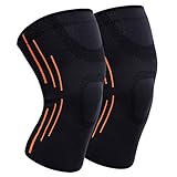 LORYLOLY Genouillère de Compression Élastique 1 Paire Hommes Femmes, Genou Soutien Bandage de Sport pour Basketball Volley-Ball Course Foot-Ball Gymnase, Crossfit Ligamentaire