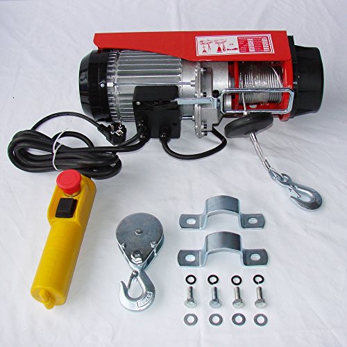 CROSSFER PA400A Elektrischer Seilhebezug 230Volt für 200kg/400kg Last Seilwinde mit Umlenkrolle als Flaschenzug Seilzug 12 Meter Hubhöhe Hebezug Lastkran - 2