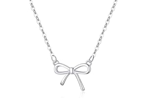 SLUYNZ Solid 925 Sterling Silver Bow Choker Necklace for Women Teens Girls Simple Bowknot Pendant Necklace