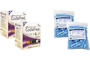 Pack de 100 tiras para el monitor de glucosa SD Codefree + 100 lancetas
