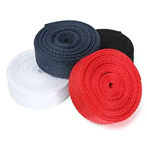 GlobalNiche Red : 25mm*5m Nylon Ribbon Rolls Webbing Tape For Making DIY Backpack Strapping Apron Bunting Trim Home Supplies