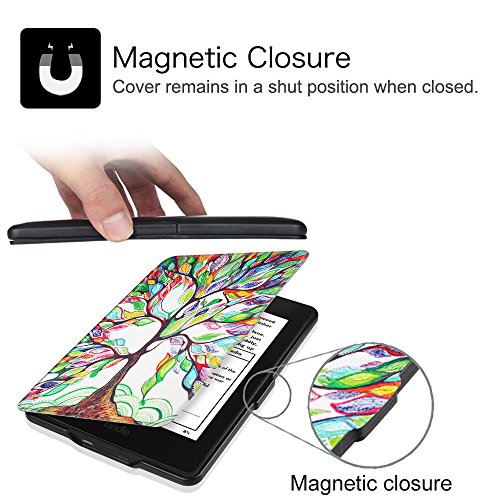 Fintie Kindle Paperwhite Hülle – Die dünnste und leichteste Smartshell Case Schutzhülle Tasche mit auto Sleep / Wake für den neuen Kindle Paperwhite 2015 (mit 300 ppi-Display, 6 Zoll, und integrierter Beleuchtung) und alle Modelle von 2012, 2013, 2014, Liebesbaum - 8