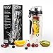 Produktbild Opard Wasserflasche 1 Liter Fruit Infuser Sports Trinkflasche Water Bottle Tritan BPA-frei mit Kühlung Obst Flasche Kunststoff (Schwarz)