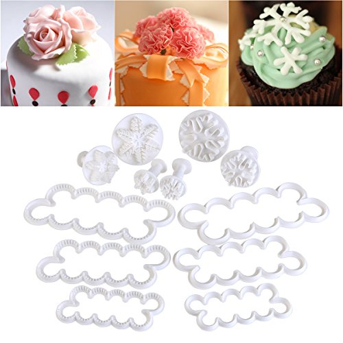 OUNONA 12 Stück Fondant Ausstecher Rosen Ausstecher Ausstechformen Set für Tortendekoration