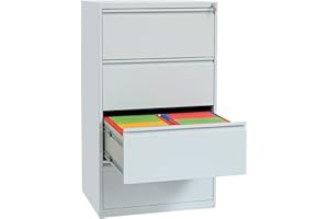 ‎SCHRANK & STUHL Schrank & Stuhl Hängeregisterschrank doppelbahnig – Hängemappenschrank mit 4 Schüben für DIN A4, abschließbar, Lieferung komplett montiert, 132 x 76 x 62 cm, Grau