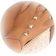 Hand Chain Bracelet Ring Bracelet Hand Chain Dainty 14k Gold Finger Ring Slave Bracelet Zircon Hand Jewelry for Women Trendy Summer Essentials Stuff Fashion Boho Beach Jewelry Gifts