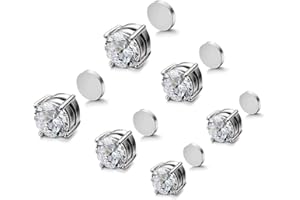 XOUDKE 3 Paia Orecchini Magnetici in Acciaio Inossidabile per Uomo Donna Unisex Non-Piercing Calamita Finti Orecchino Set,5/6/7mm