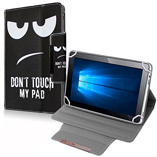 Hochwertige Tablet-Schutz-Hülle-Tasche Universal 10-10.1 Zoll mit Standfunktion kombiniert Schutz und Design aus hochwertigem Kunstleder Motiv Dont Touch my Pad Cover Case Universal Farbauswahl von UC-Express
