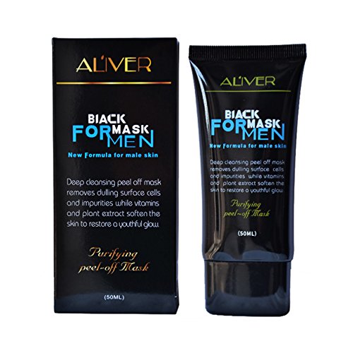 Aliver Activated Natural Charcoal Black Mask Blackhead Peel Off Remover Cream Deep Skin Clean Purifying Peel Acne Mud Nose and Face Mask 50gms Bottle (1#) (#2)