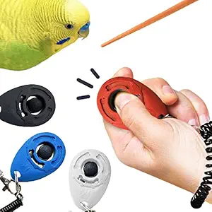 SunGrow Dog Clickers with Black Wrist Bands, 2.4x1.8 Inches, Colorful, Effective Training Tools for Puppy or Cat, Humanized Scientific Professional Design, Perfect Size and Sound, 4 Pack