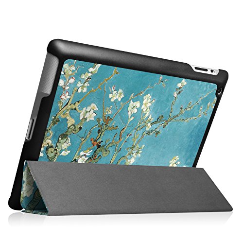 Fintie Apple iPad 2/3/4 Hülle Case – Ultra Slim Superleicht Schutzhülle Smart Shell Cover Tasche Etui mit Auto Schlaf / Wach und Standfunktion für Apple iPad 2 / iPad 3 / iPad 4 Retina, Mandelblüten - 4