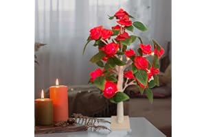 HFHUNGKEONG Tabletop Rose Flower LED Tree Light Mini Light up Bonsai Tree Indoors Decorative Light up Trees for Fireplace Bedroom Home Wedding Party Decor Table Lamp for Valentine Wedding Gifts55CM