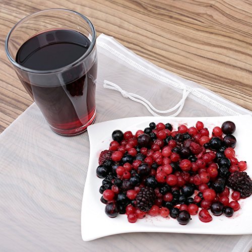 CANWN Nussmilchbeutel Wiederverwendbar Passiertuch Vielseitige Feinen Nylon Filterbeutel Set für Vegane Milchalternativen wie Nussmilch, Mandelmilch, Frucht- und Gemüsesäfte und Smoothies(30x30cm | 12″x12″) - 7
