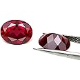 Ximimark 10Pcs Oval Shape Cut Red Ruby Mozambique Loose Gemstone 7x5mm