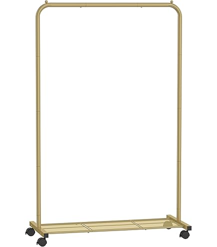 Relaxdays garderoberek, metaal, houtlook, plankje, slaapkamer, HBD: 141x56x45 cm, kledingrek industrieel, zwart/natuur