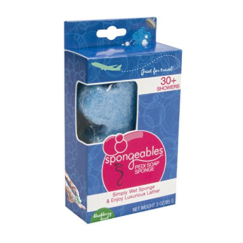 Spongeables 30 Plus Pedi Scrub Infused Foot Buffer with Blue Blackberry Basil Scent