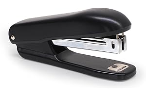 WAYTEX 931546 Piccola cucitrice da ufficio n. 10 compatta meccanismo in metallo, 10 fogli, corpo in plastica, nero, capacità 100 punti