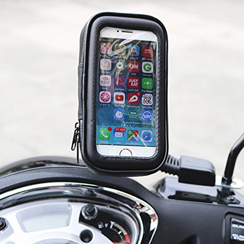 ALLCACA Supporto per Telefono Cellulare Girevole a 360 Â° Impermeabile con Custodia, Nero