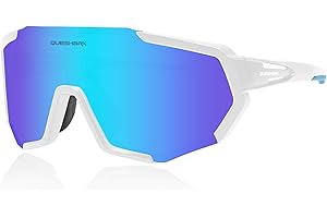 Queshark Occhiali Veloci, Occhiali Ciclismo Uomo e Donna, Leggero & Antiscivolo & TR90 Telaio & Protezione UV400, Occhiali Sportivi Uomo per Ciclismo Corsa Pesca Golf Baseball Pallavolo