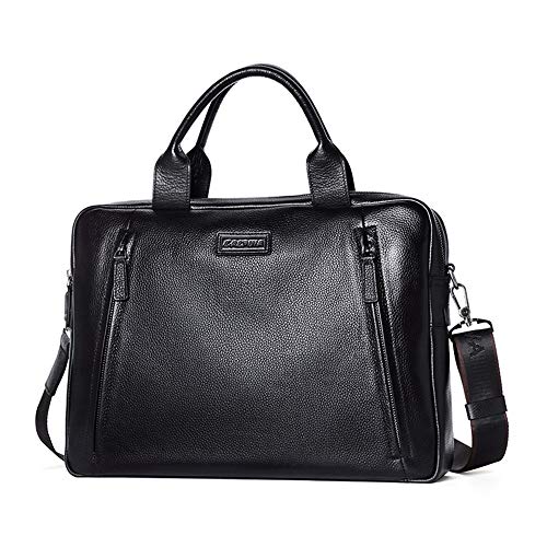 Preisvergleich Produktbild Premium Business Laptop Umhängetasche Kuriertasche Leder Männer Schwarz