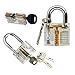 Produktbild 3er-Pack Praxis Lock Set, Geepro Kristall Visible Cutaway von 3 häufigsten Lock-Typen, für Schlosser Ausbildung Verschluss-Auswahl-Satz, enthält 3 verschiedene Arten von Übungs Padlock