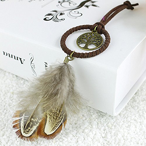 Demiawaking Traumfänger mit Federn Auto Durchmesser Dekor Handwerk - 4