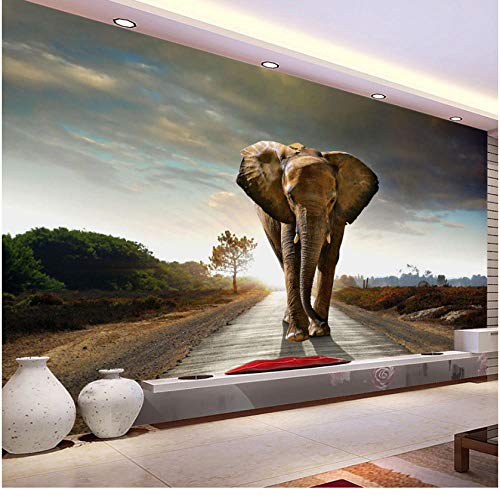Preisvergleich Produktbild Wandbild Benutzerdefinierte Größe Elefant Fotohintergrund 3D Fototapete Wohnzimmer Schlafzimmer Gedruckte Tapete Murales De Pared 3D