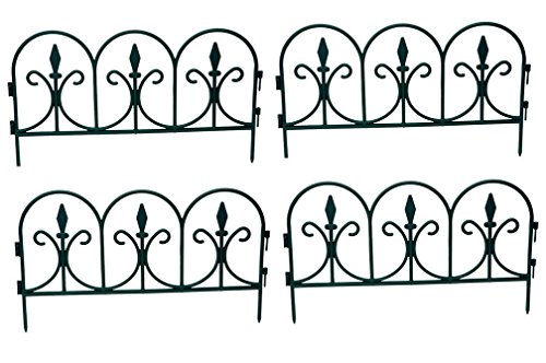 Roots & ShootsSet of 4 Green Fleur de Ly's Design Garden Border Fences