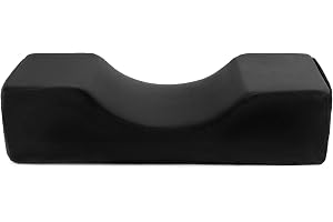 QWORK® U-formad kudde, ögonfransförlängningskudde med flanell- och svampmaterial, för skönhetssalong och hemmabruk