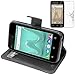 Price comparison product image ebestStar - Wiko Sunny 2 Case Wallet Case PU Leather Flip Cover with Card Slot Holder, Black + Tempered Glass Screen Protector [Phone: 126.6 x 66.3 x 11.4mm, 4.0'']