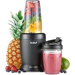 VonShef Personal Blender Multifonctionnel Puissant Smoothie Maker et Mixer pour Fruits, Légumes Shakes et Glace Comprend 800ml et 500ml Portable Cups - 1000W