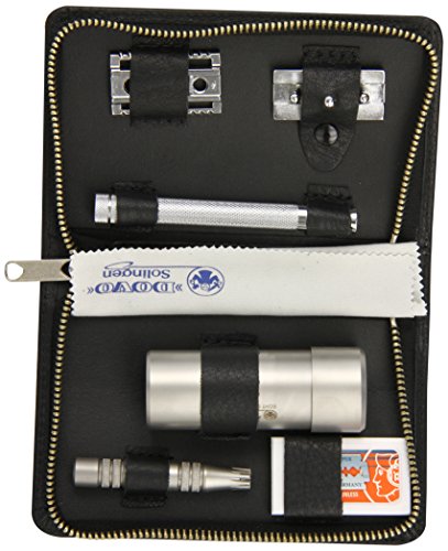 Preisvergleich Produktbild Dovo Reise Rasierset Leder schwarz 5-teilig 554016