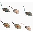 6Pcs Plush Lifelike Catnip Mouse Toys - Realistic Chew Cat Toys for Indoor Cats and Kittens