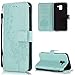 Produktbild FNBK Hülle Kompatibel mit Samsung Galaxy A6 Plus 2018 Hülle Leder Grün Löwenzahn Blumen Handyhülle Holster Leder Flip Wallet Cover Tasche Stand Case Card Slot Magnetverschluß Kratzfestes Schutzhülle