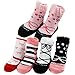 KF Baby Non-Skid Baby Girl Shoe Socks, 5 pairs, Infants to Toddlers