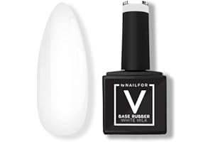 NAILFOR VERA Base Rubber (12ML) Smalto Gel Base Professionale Ricostruzione Unghie per Semipermanente Rinforzante con forte Adesione… (white milk, 12ml)