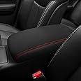 DEYTOP Center Console Cover for Nissan Maxima 2009-2014 Console Armrest Cover for Nissan Maxima 2009-2011 2012 2013 2014 Car Cushion Protector Pad (Black with Red Stitches)