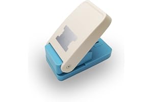 VSREI Punch de etiqueta, perforadora de papel superfuerte, perforadora para papel hasta 500 g/m², dimensiones de la etiqueta cortada: 3,9 x 1,6 cm