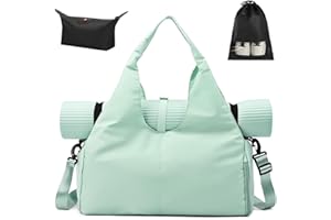 Aucuu Bolsa Gimnasio Grande, Bolsa Grande para Esterilla de Yoga, Bolsa Yoga Esterilla Mujeres Deportiva con Compartimento y Bolsillos Multifuncionales con Cremallera