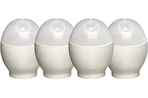 JOLLIMAN Egg Shaped Quick Microwave Egg Boiler Cooker, Poacher Set of 4/6 Pieces (4)