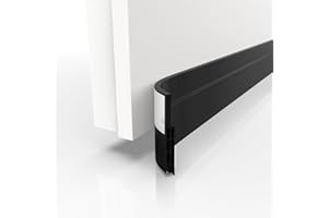 DOMAR Ogranicznik przeciągów do drzwi, 100 cm, czarny, samoprzylepna, bardzo mocna, stoper przeciągów dla maksymalnej izolacji, stoper przeciągów do drzwi