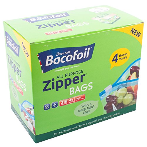 Bacofoil 2 x 216 unidades) sin BPA reutilizable impermeable de alta calidad resistente a la rotura multiusos 1L pequeñas bolsas de cremallera